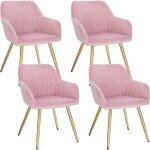 4x chaises de salle � manger avec dossier et accoudoir chaise de cuisine en velours fauteuil scandinave ...