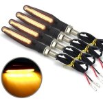 Clignotants moto universels - 12 led ambre - 12v - noir