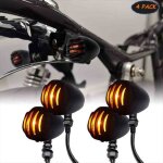 4x clignotant moto universel pour custom / bobber honda suzuki kawasaki triumph ambre feux signal indicateurs ...