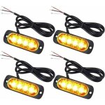 4x feux de p�n�tration � 4 leds 12 / 24v gyrophare led orange feux flash voyant d?alarme urgence strobe ...
