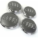 4x logo jante audi argent 69 mm cache moyeu centre de roue emblme 4l0601170