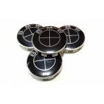 4x logo jante bmw noir 68mm cache moyeu centre de roue emblme