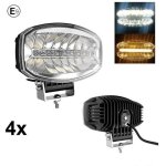 4x phare longue porte led e marque 12 - 24v 5800lm feu de position blanc / orange