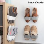 4x range chaussures mural adhsif pour mur porte ou placard blanc et gris ? vertical gain de place porte ...