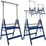 4x trteaux tlescopiques rglable en hauteur 7 positions 81 - 130 cm max. 400kg trteau pliable mtal ...