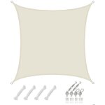 4x4 voile dombrage carr�e �tanche - toile de jardin avec fixation en acier inox