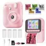 5 - en - 1 appareil photo enfants - impression instantan�e - 48mp / 1080p 2. 4 �cran - 4 rouleaux de ...