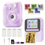 5 - en - 1 appareil photo enfants - impression instantan�e - 48mp / 1080p 2. 4 �cran - 4 rouleaux de ...