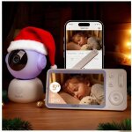 5 2k babyphone cam�rawifi&mode localvision nocturne sans lumi�red�tection pleurs / mouvements / temp�rature ...