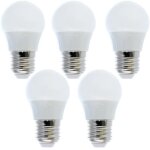 Ampoules led e27 5w blanc froid - lot de 5 - forme globe - puissance �quivalente 40w - classe �nerg�tique ...