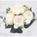 Fleurs artificielles - ecelen - pivoine rose - 5 grosses ttes + 4 bourgeons - soie