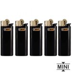 5 briquets bic mini  pierre gold