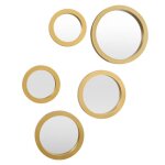 5 miroirs d�coratifs muraux ronds avec encadrement dor�