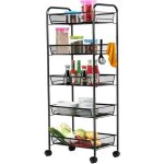 5 niveau Étagère chariot desserte de cuisine à roulettes rangement stockage support bureau salle de bains ... 5 niveau Étagère chariot desserte de cuisine à roulettes rangement stockage support bureau salle de bains ...