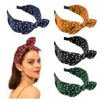 5 pcs bandeau n?ud cheveux femme serre - tte vintage avec n?ud pour cheveux serre tte  pois serre ...