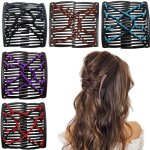 5 peignes �lastiques magiques ajustables - pour chignons et queues de cheval - lot de 5 - tous types ...