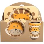 5 pices coffret vaisselle repas bb jeu de vaisselles en bambou la fibre de bambou vaisselle pour enfants ...