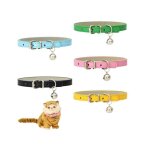 5 pièces colliers chat en cuircollier de chat anti - perte avec bell boucle réglable en métalanimal colliers ... 5 pièces colliers chat en cuircollier de chat anti - perte avec bell boucle réglable en métalanimal colliers ...