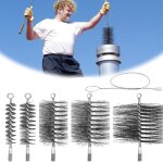5 pi�ces kit de ramonage fil dacier brosse chemin�e avec 30 mm 50 mm 80 mm 110 mm et 150 mm h�risson ...