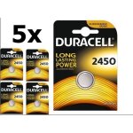 5 piles bouton au lithium duracell cr2450 3v