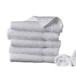 Lot de 5 serviettes de bain 50x100 cm 500 g / m� coton �gyptien blanc - h�tel & spa