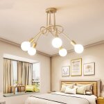 5 tte plafonnier lustre vintage led lampe dor industrielle pour cuisine salon