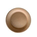 50 assiettes rondes kraft recyclable �23cm naturel beige ivoire cr�me �cru naturel taupe - vaisselle ...