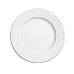 50 assiettes vague fibre de canne bio 26cm blanc - vaisselle de fte