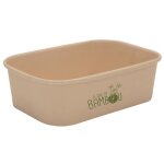 50 barquettes bambou enduit pp / 750 cc + couvercles