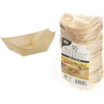 50 barquettes amuse - bouches bois 8. 5x5. 5cm naturel beige ivoire crme cru naturel taupe
