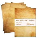 50 feuilles papier parchemin vintage a4 papier � lettre pour projets cr�atifs correspondance imprimante ...