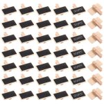 50 mini tableaux noirs en bois avec clip - �tiquettes prix ardoises pour m�mo f�te bar mariage marque ...