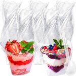 50 mini verrines � dessert grandes verrines en plastique spiral�es de 150 ml r�utilisables avec petites ...