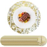 50 napperons jetables dorés métalliques de 33cm ronds en maille pressée pour décoration de la maison ... 50 napperons jetables dorés métalliques de 33cm ronds en maille pressée pour décoration de la maison ...