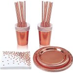 50 pack dor rose vaisselle de fte assiettes en papier daluminium de service de table en papier daluminium ...