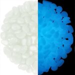 Cailloux d�coratifs - glow - 500 pcs - lumineux - r�sine photoluminescente - blanc