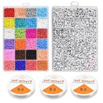 5000pcs perle de rocaille en verre - 4mm perle lettres alphabet - pour fabrication de bijoux bracelets ... 5000pcs perle de rocaille en verre - 4mm perle lettres alphabet - pour fabrication de bijoux bracelets ...