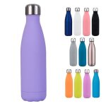 500ml bouteille deau sport gourde inox isotherme sans bpa l: violet