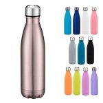 500ml bouteille deau sport gourde inox isotherme sans bpa d: rose or