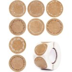 500pcs autocollant en papier kraft 4cm tiquettes adhsives personnalises rond sticker guirlande pour ...