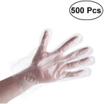 500pcs / pack gants en plastique jetables de pe pour le nettoyage  la maison industriel de cuisine de ...