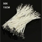 50pcs 15cm mches cire de bougie coton avec les continuateurs de mtaux
