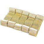 Rond de serviette - non sp�cifi� - 50pcs - or - 8 rang�es de diamants - plastique