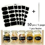 50pcs tiquettes cuisine noir ensemble autocollants tableau tiquette ensemble tanche chalkboard pice ...
