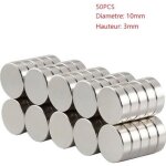 50pcs / lot aimants 10mm x 3mm ronds puissants en néodyme de terres rares n38 50pcs / lot aimants 10mm x 3mm ronds puissants en néodyme de terres rares n38
