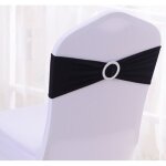 Noeuds de chaise elastique - décoration pour chaise de mariage - 50pcs - noir Noeuds de chaise elastique - décoration pour chaise de mariage - 50pcs - noir