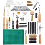 50pcs outils de maroquinerie kit outils cuir outil de bricolage kit couture sculpture diy artisanat maroquiner ...