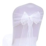 50pcs rubans en organza organza n?ud chaise organza charpe de housse chaise dcorations mariage anniversaire ...