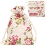 Sachets de toile de jute - amoune - 50pcs - beige - rutilisables - pour cadeaux et bijoux