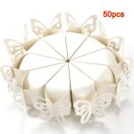 50x boite a dragee papillon decoration mariage bapteme fete naissance blanc